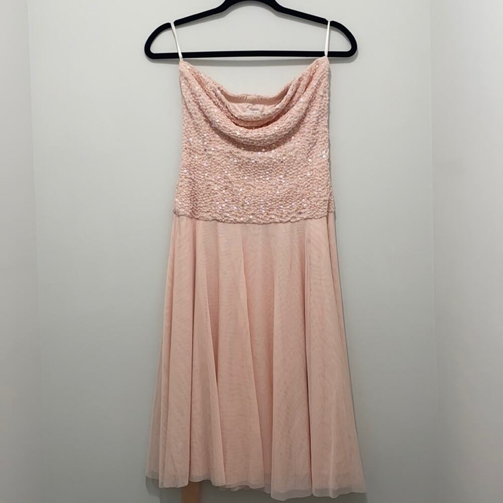 Cache light pink cocktail strapless Dress